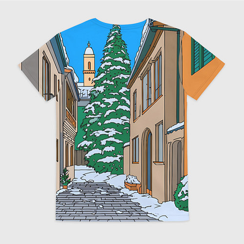 Женская футболка Лошадка распаковывает новогодний подарок / 3D-принт – фото 2