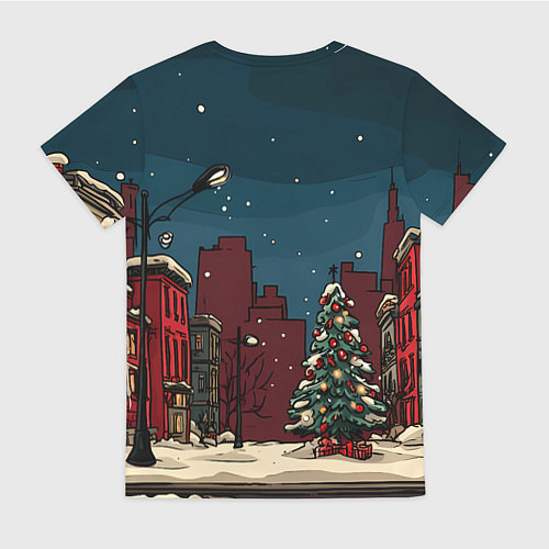 Женская футболка Лошадка в новогодней гирлянде / 3D-принт – фото 2