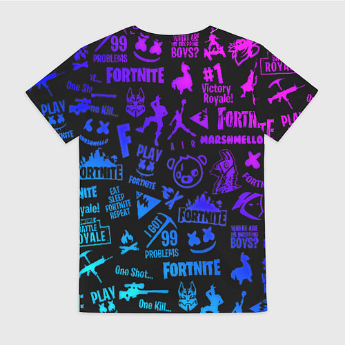 Женская футболка Barcelona x fortnite neon / 3D-принт – фото 2