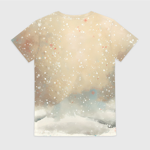 Женская футболка Новогодний кот сфинкс / 3D-принт – фото 2