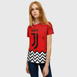 Футболка женская Ювентус полосы спорт, цвет: 3D-принт — фото 2