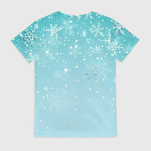 Женская футболка Новогодний мурлыка / 3D-принт – фото 2