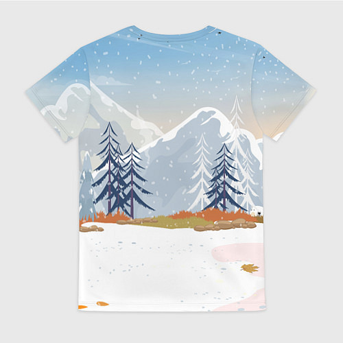 Женская футболка Лошадь с салатом Под шубой / 3D-принт – фото 2