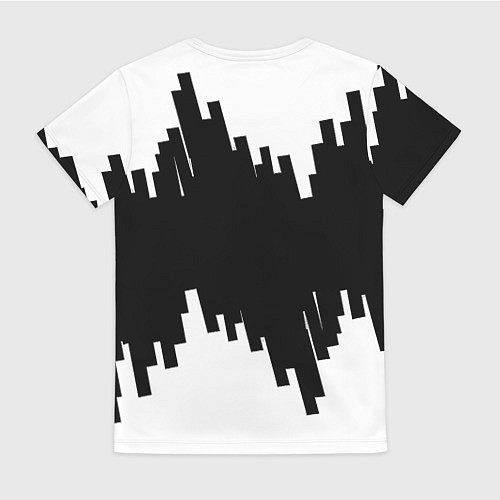 Женская футболка Реал Мадрид белая геометрия / 3D-принт – фото 2