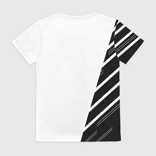 Женская футболка Ювентус полосы геометрия текстура / 3D-принт – фото 2