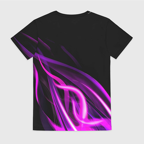 Женская футболка Барселона неоновый огонь текстура / 3D-принт – фото 2