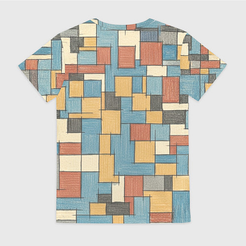 Женская футболка Конь и квадраты / 3D-принт – фото 2