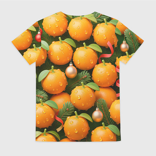 Женская футболка Мандариновое настроение / 3D-принт – фото 2