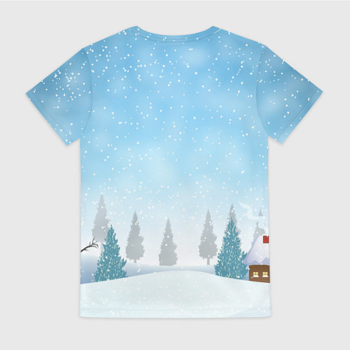 Женская футболка Лошадка с новогодними подарками / 3D-принт – фото 2