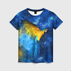 Футболка женская Космический попугай, цвет: 3D-принт