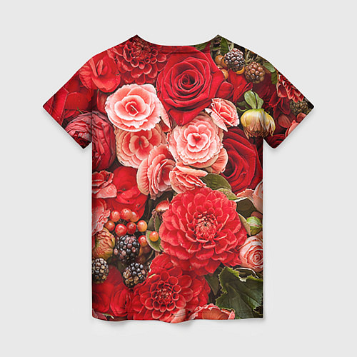 Женская футболка Ассорти из цветов / 3D-принт – фото 2