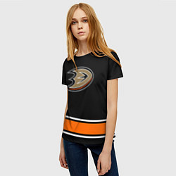 Футболка женская Anaheim Ducks Selanne, цвет: 3D-принт — фото 2