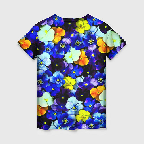 Женская футболка Синие цветы / 3D-принт – фото 2