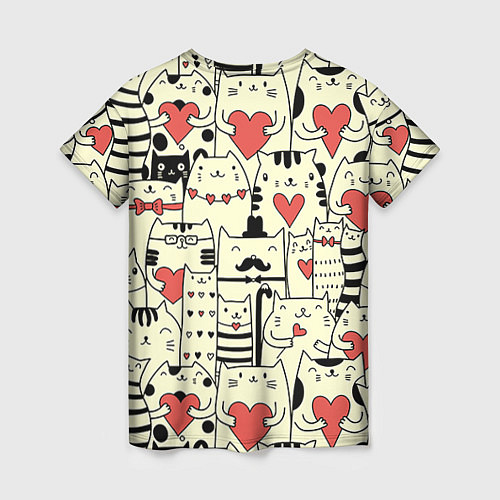 Женская футболка Любящие котики / 3D-принт – фото 2