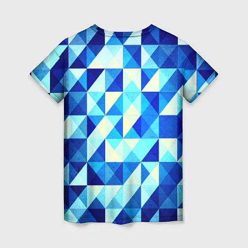 Женская футболка Синяя геометрия / 3D-принт – фото 2