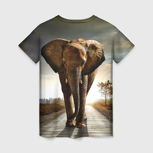 Женская футболка Дикий слон / 3D-принт – фото 2