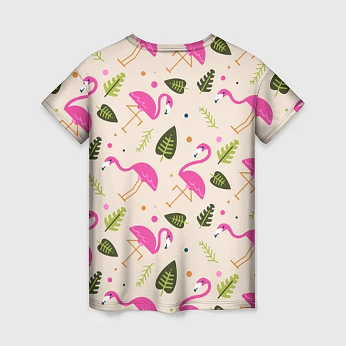 Женская футболка Нежный фламинго / 3D-принт – фото 2