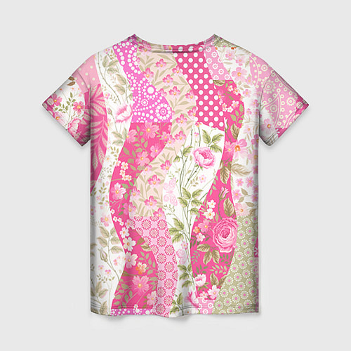 Женская футболка Узор на ткани / 3D-принт – фото 2