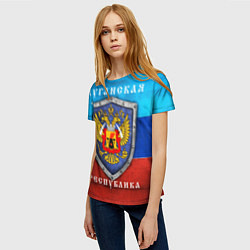 Футболка женская Луганская республика, цвет: 3D-принт — фото 2