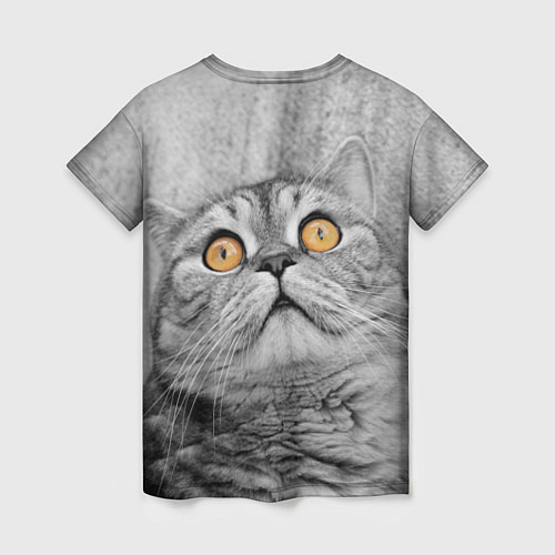 Женская футболка Взгляд котика / 3D-принт – фото 2
