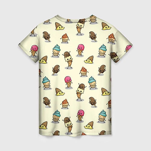 Женская футболка Мороженое с характером / 3D-принт – фото 2
