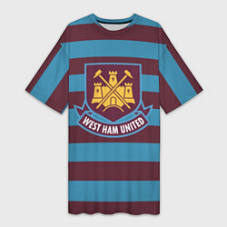 Футболка женская длинная West Ham United FC, цвет: 3D-принт