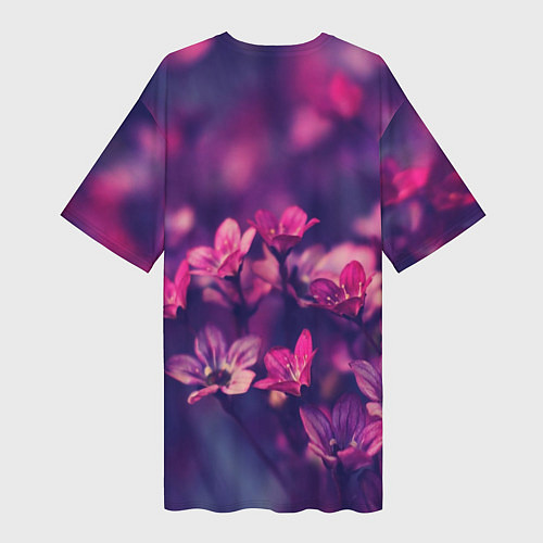 Женская длинная футболка Цветы / 3D-принт – фото 2