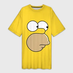 Женская длинная футболка Лицо Гомера