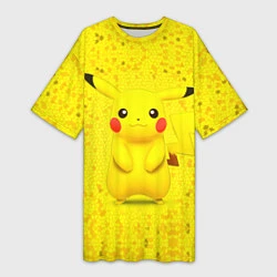 Женская длинная футболка Pikachu