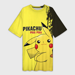 Женская длинная футболка Pikachu Pika Pika