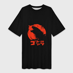 Женская длинная футболка Godzilla
