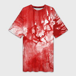 Женская длинная футболка Кровь акварельная на Хеллоуин