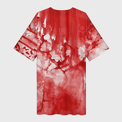 Женская длинная футболка Кровь акварельная на Хеллоуин / 3D-принт – фото 2