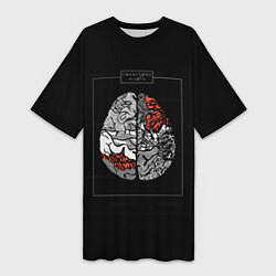 Женская длинная футболка Twenty one pilots: brain