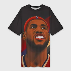 Футболка женская длинная LeBron Smile, цвет: 3D-принт