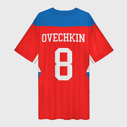 Женская длинная футболка Сборная РФ: #8 OVECHKIN / 3D-принт – фото 2