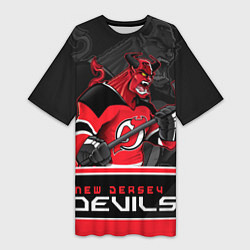 Женская длинная футболка New Jersey Devils