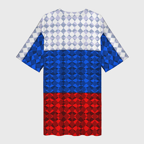 Женская длинная футболка Россия: полигоны / 3D-принт – фото 2