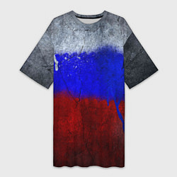 Женская длинная футболка Русский триколор