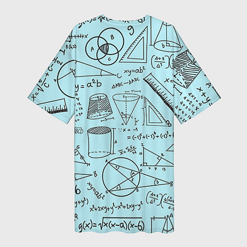 Женская длинная футболка Учителю математики / 3D-принт – фото 2