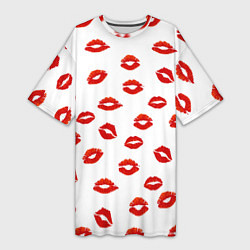 Женская длинная футболка Поцелуйчики