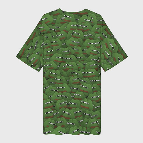 Женская длинная футболка Грустные лягушки / 3D-принт – фото 2