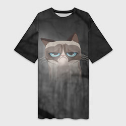 Женская длинная футболка Grumpy Cat