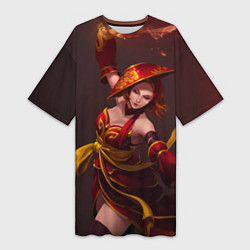 Женская длинная футболка Lina: Dragon Fire