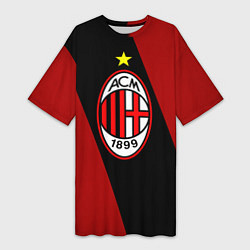 Футболка женская длинная Milan FC: Red Collection, цвет: 3D-принт