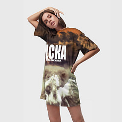 Футболка женская длинная ЦСКА Москва, цвет: 3D-принт — фото 2