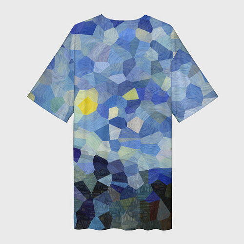 Женская длинная футболка Звездная ночь / 3D-принт – фото 2