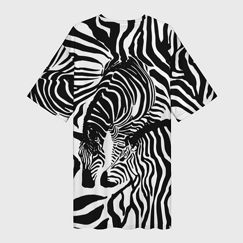 Женская длинная футболка Полосатая зебра / 3D-принт – фото 2