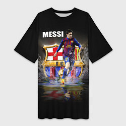 Женская длинная футболка Messi FCB
