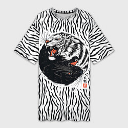 Женская длинная футболка Yin Yang Tigers